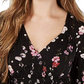 Blusa smocked estampada American Rag Juniors, preta, tamanho pequeno