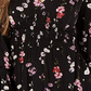 American Rag Juniors'' Blusa estampada com babados, preta, tamanho pequeno
