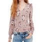 Blusa estampada American Rag Juniors, rosa, tamanho médio