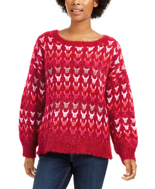 American Rag Juniors' Textured Sweater Red Size X-Small