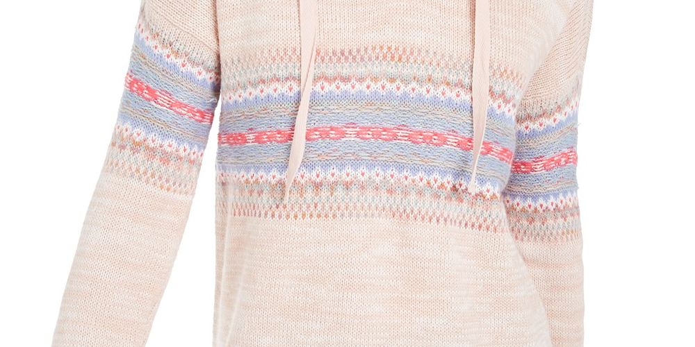 Moletom com capuz Fair Isle do American Rag Juniors, rosa escuro, tamanho pequeno