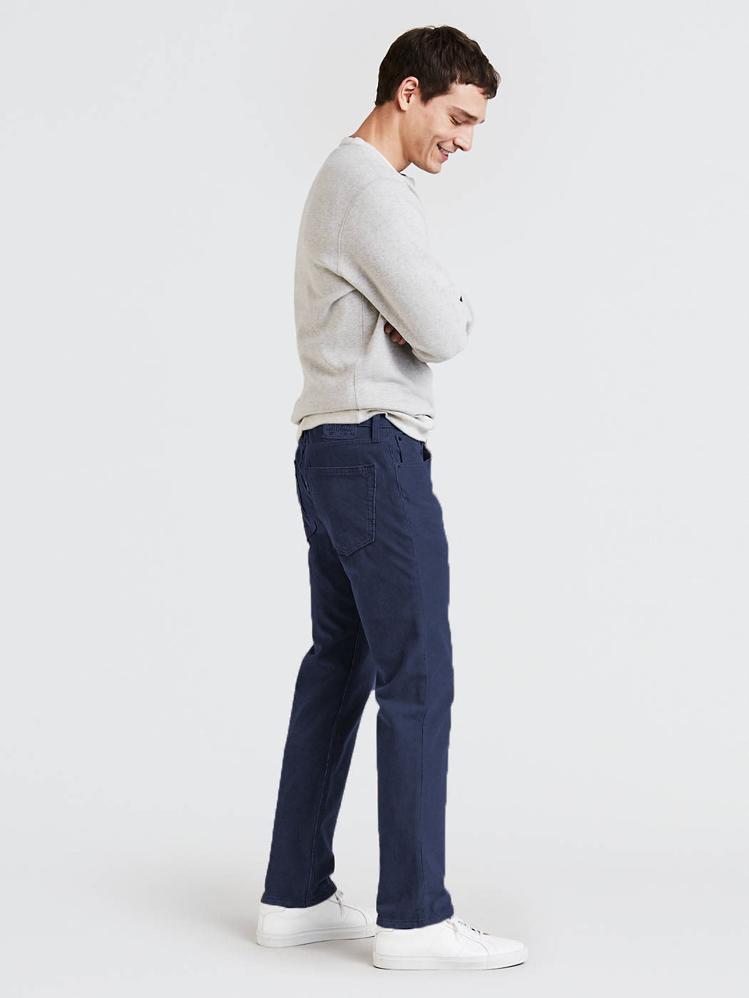 Calça Levi's 502 Taper Veludo Cotelê Masculina Nightwatch Azul Marinho