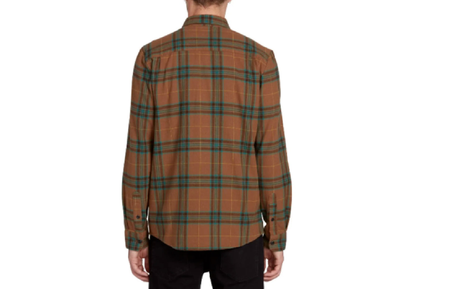 Camisa xadrez espinha de peixe Caden masculina Volcom marrom tamanho pequeno