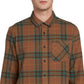 Camisa xadrez espinha de peixe Caden masculina Volcom marrom tamanho pequeno