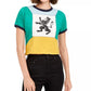 Camiseta feminina Artistix de algodão com estampa colorida, verde, tamanho grande