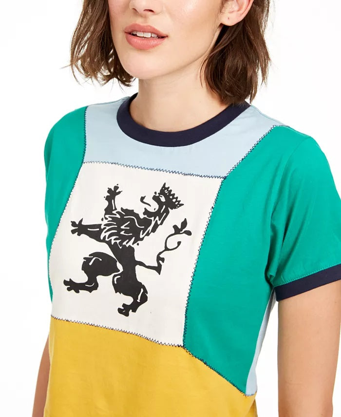 Camiseta feminina Artistix de algodão com estampa colorida, verde, tamanho grande
