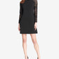Vestido feminino Tommy Hilfiger com manga de renda e corte A, preto, tamanho 10