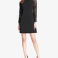 Vestido feminino Tommy Hilfiger com manga de renda e corte A, preto, tamanho QUADRADO 18
