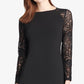 Vestido feminino Tommy Hilfiger com manga de renda e corte A, preto, tamanho QUADRADO 18