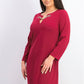 Vestido Tommy Hilfiger Scuba Crepe com Bolso e Grommet, Feminino, Vermelho, Tamanho 4