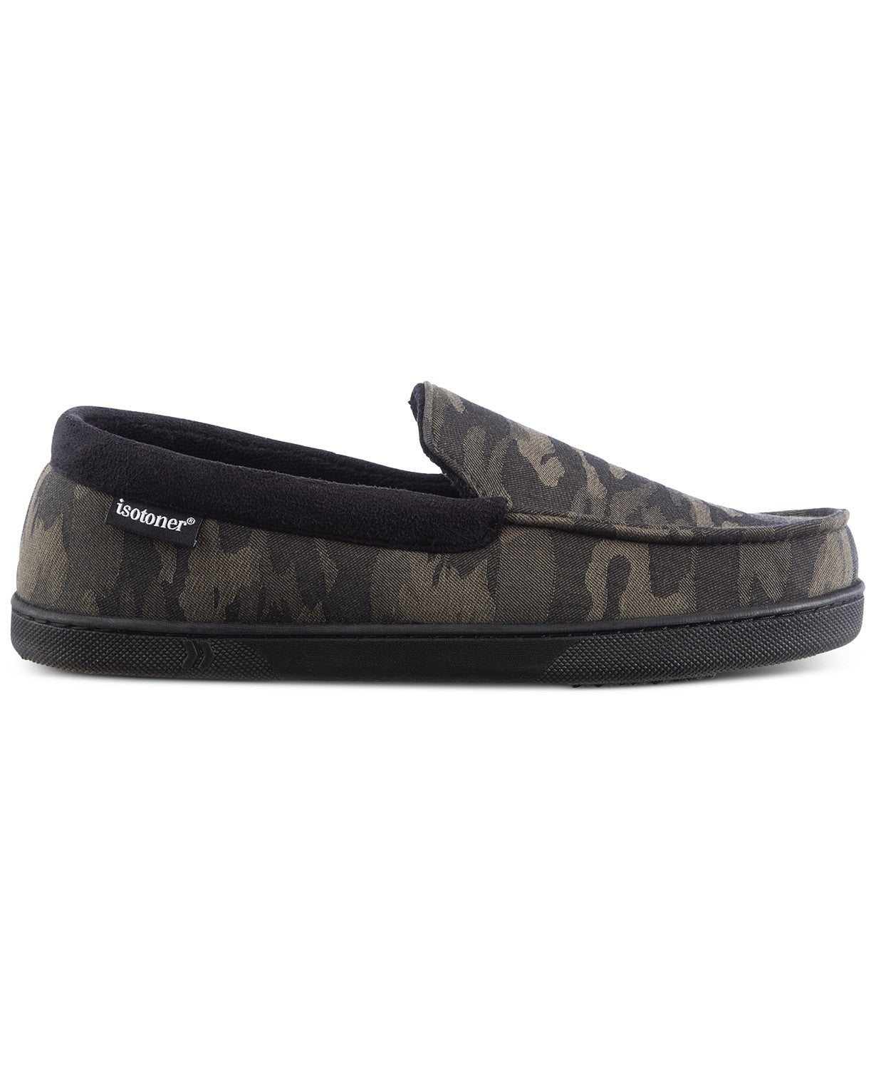 Mocassins masculinos Isotoner Signature de camurça sintética camuflada com espuma viscoelástica, tamanhos 9,5 a 10,5