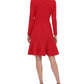 Vestido assimétrico e evasê Tommy Hilfiger feminino, vermelho, tamanho 12