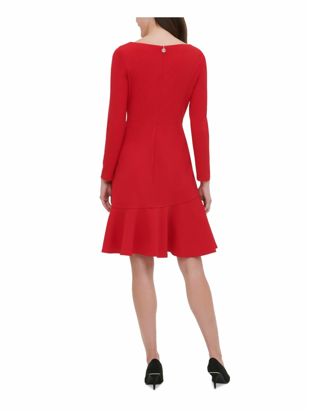 Vestido assimétrico e evasê Tommy Hilfiger feminino, vermelho, tamanho 12