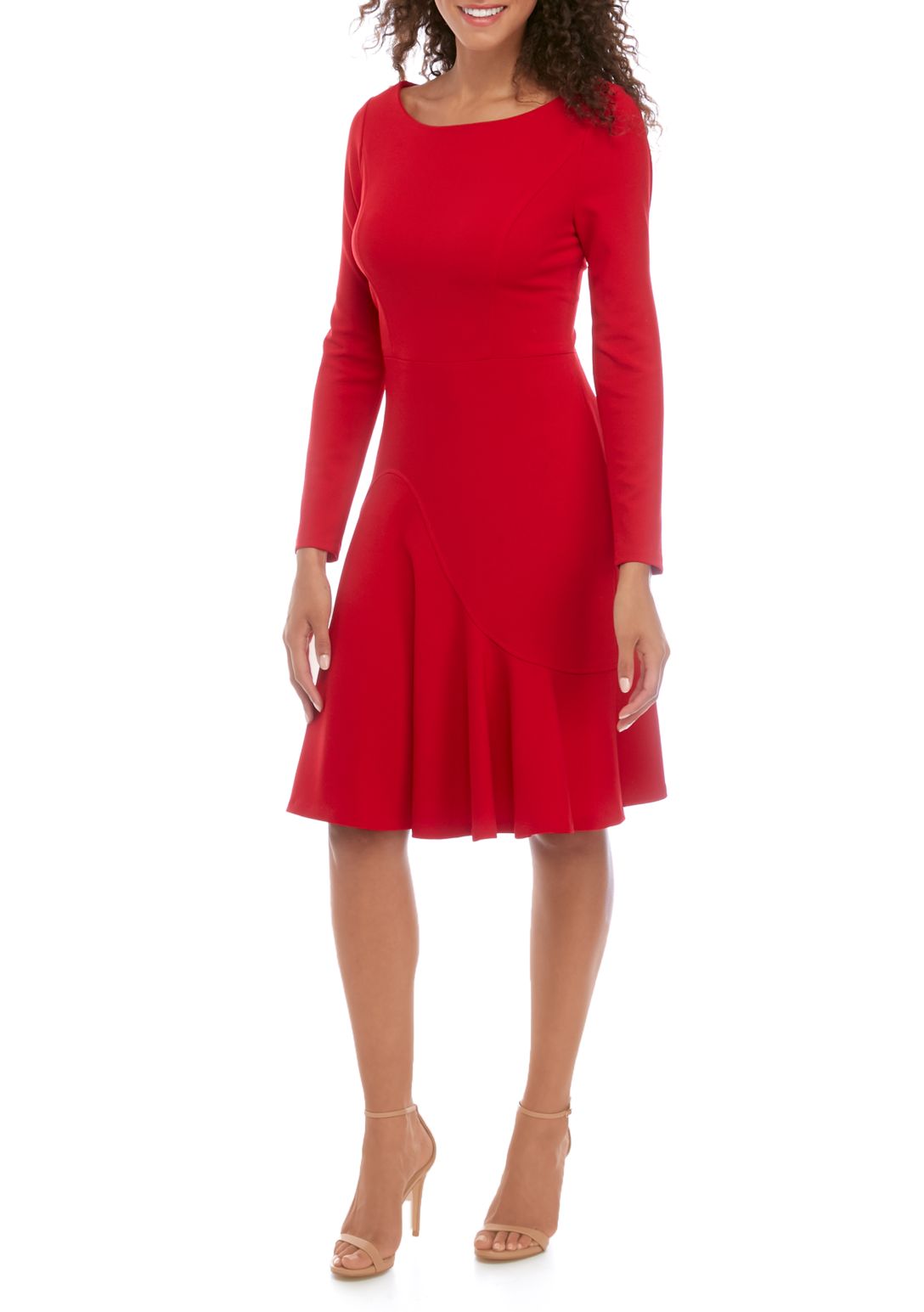 Vestido assimétrico e evasê Tommy Hilfiger feminino, vermelho, tamanho 12