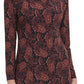 Vestido feminino Tommy Hilfiger Paisley com gola alta, azul, tamanho 14