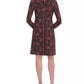 Vestido feminino Tommy Hilfiger Paisley com gola alta, azul, tamanho 14