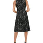 Vestido feminino Tommy Hilfiger com corte evasê e renda floral, cinza, tamanho 12