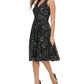 Vestido feminino Tommy Hilfiger com corte evasê e renda floral, cinza, tamanho 12