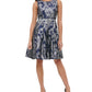 Vestido feminino Tommy Hilfiger Jacquard Fit &amp; Flare Azul Tamanho 12