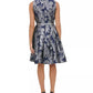 Vestido feminino Tommy Hilfiger Jacquard Fit &amp; Flare Azul Tamanho 12