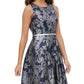 Vestido feminino Tommy Hilfiger Jacquard Fit &amp; Flare Azul Tamanho 12