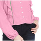 Top com babados em jacquard Planet Gold Juniors, rosa, tamanho pequeno