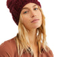 Gorro feminino Free People High Line Pom Beanie, vinho, tamanho único