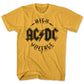 Camiseta masculina American Classics Acdc High Voltage Graphic, amarela, tamanho XXG