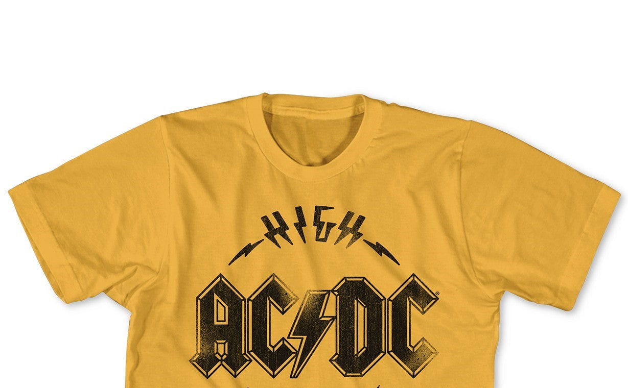 Camiseta masculina American Classics Acdc High Voltage Graphic, amarela, tamanho XXG