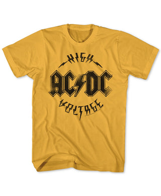 Men's Acdc High Voltage Graphic T-Shirt Yellow Size Large