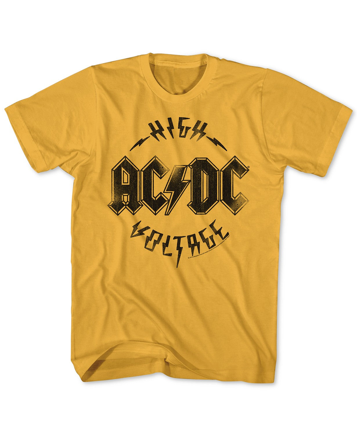 Camiseta masculina Acdc High Voltage Graphic, tamanho extra grande, amarelo médio