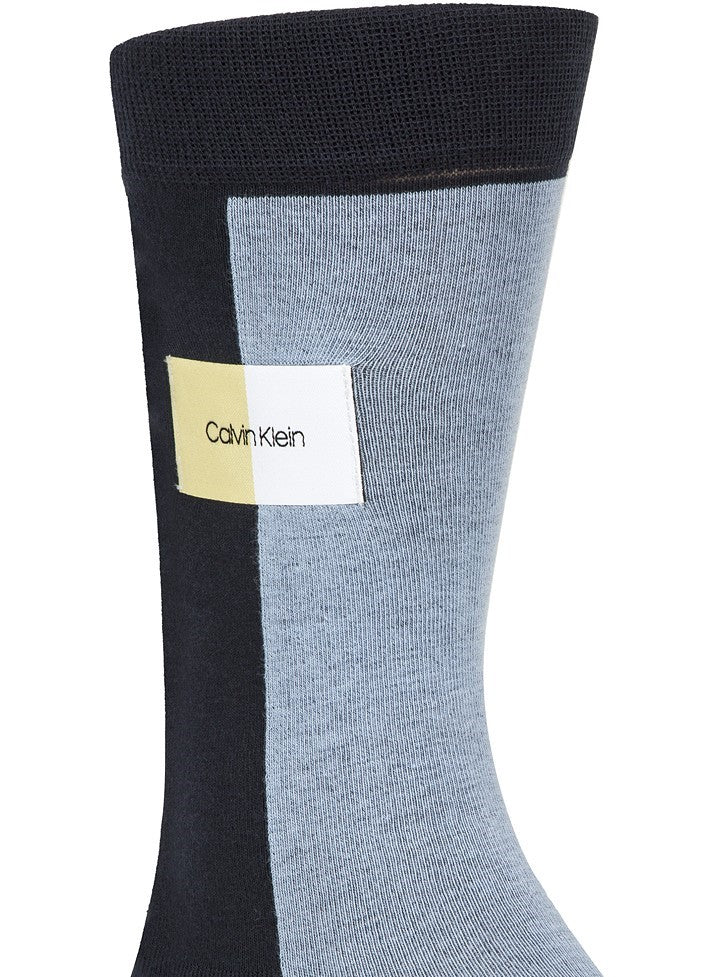 Meias Calvin Klein Colorblocked Masculinas Pretas Tamanho Regular