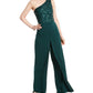 Macacão feminino Adrianna Papell de crepe com contas, verde, tamanho 4, pequeno
