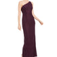 Vestido de renda de um ombro só feminino Adrianna Papell, roxo escuro, tamanho 2