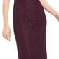 Vestido de renda de um ombro só feminino Adrianna Papell, roxo escuro, tamanho 2