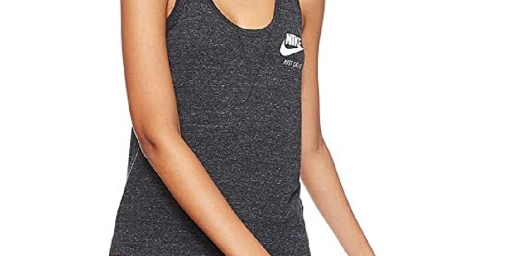 Regata Nike Sportswear Feminina de Algodão Racerback, Cor Carvão, Tamanho Extra Pequeno