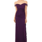 Vestido de noite longo sem mangas Betsy &amp; Adam feminino, ombro de fora, roxo, tamanho 10