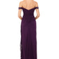 Vestido de noite longo sem mangas Betsy &amp; Adam feminino, ombro de fora, roxo, tamanho 10