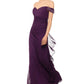 Vestido de noite longo sem mangas Betsy &amp; Adam feminino, ombro de fora, roxo, tamanho 12