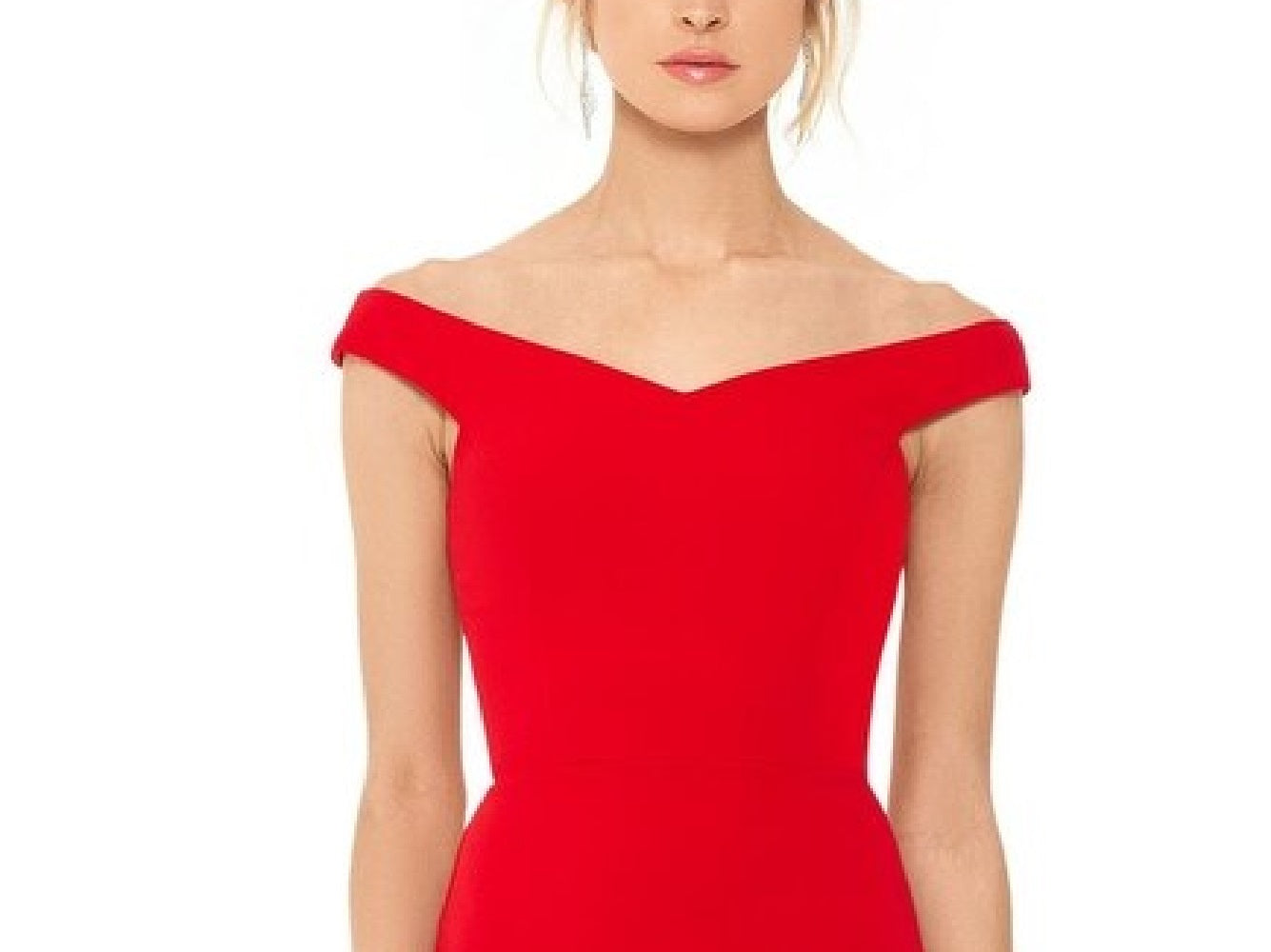 Vestido longo sereia Betsy &amp; Adam feminino, manga curta, tamanho 6, vermelho