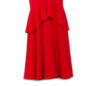 Vestido longo sereia Betsy &amp; Adam feminino, manga curta, tamanho 6, vermelho