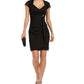 Vestido tubinho com decote profundo e costas abertas Betsy &amp; Adam para mulheres, preto, tamanho 12