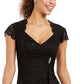 Vestido tubinho com decote profundo e costas abertas Betsy &amp; Adam para mulheres, preto, tamanho 12