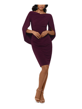 Vestido de veludo drapeado feminino Betsy &amp; Adam, tamanho 8, vinho
