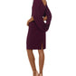 Vestido de veludo drapeado feminino Betsy &amp; Adam, tamanho 8, vinho