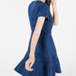 Vestido feminino Rosie Harlow Juniors com zíper frontal e ajuste evasê, tamanho azul-marinho, tamanho extragrande