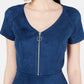 Vestido feminino Rosie Harlow Juniors com zíper frontal e ajuste evasê, tamanho azul-marinho, tamanho extragrande