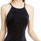 Vestido patinador com decote halter brilhante Rosie Harlow Juniors, azul, tamanho pequeno