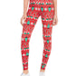Leggings estampadas para festas Planet Gold Juniors, vinho, tamanho médio