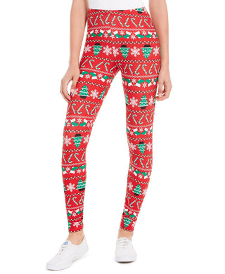 Leggings estampadas para festas Planet Gold Juniors, vinho, tamanho médio